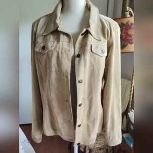 Vintage Ladies Suede Trucker Style Jacket - XL